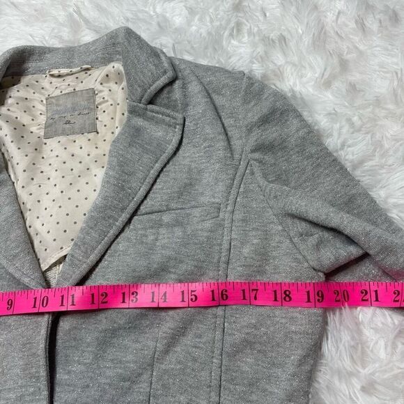 Steilmann Grey Silver Sparkle Cotton Blend Blazer Jacket Size 8 Medium - Picture 8 of 11